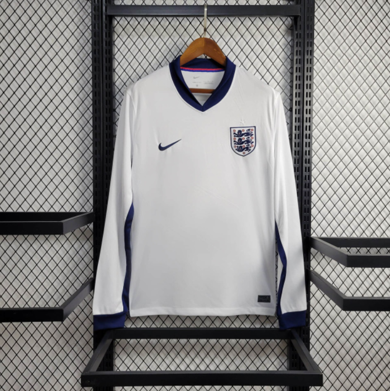 Camisa 24∕25 Manga longa Seleção da Inglaterra Branco