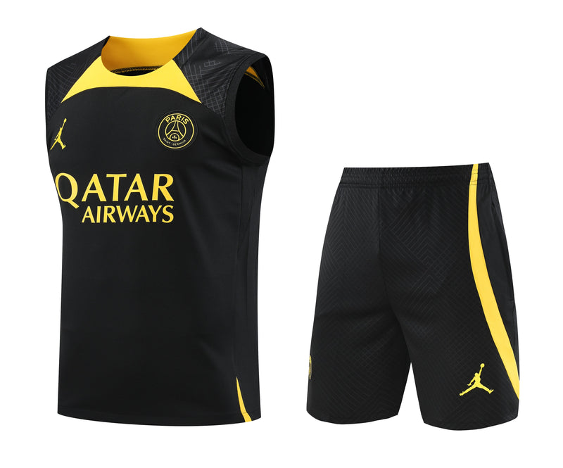 Kit Treino PSG 23/24 Nike - Preto com Amarelo